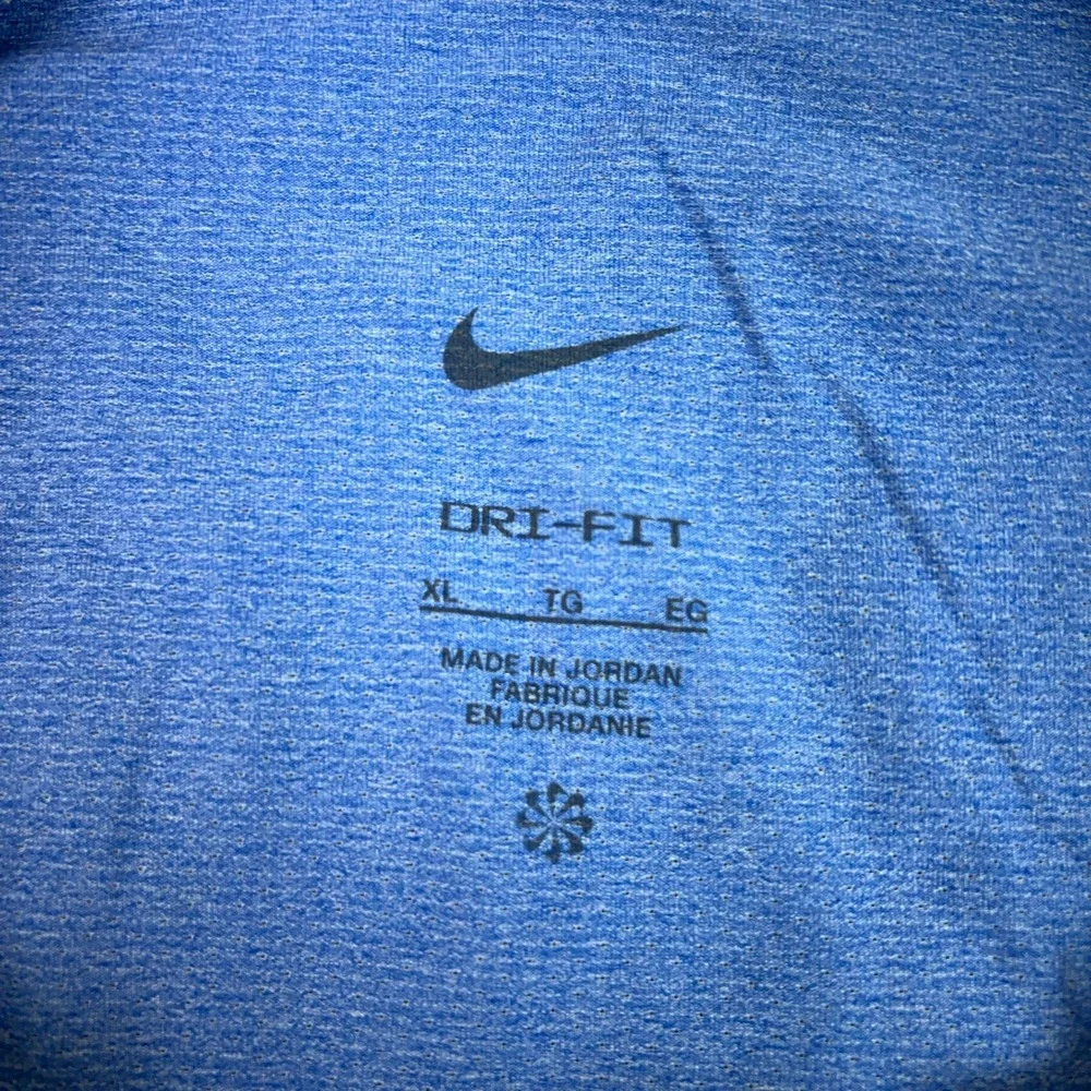 Nike Shirt Mens XL Blue Dri FIT Short Sleeve Gym Workout Sports Training Swoosh
